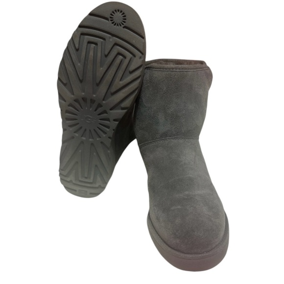 UGG Gray Winter Boots Slip-On Suede Comfort - Picture 2 of 8